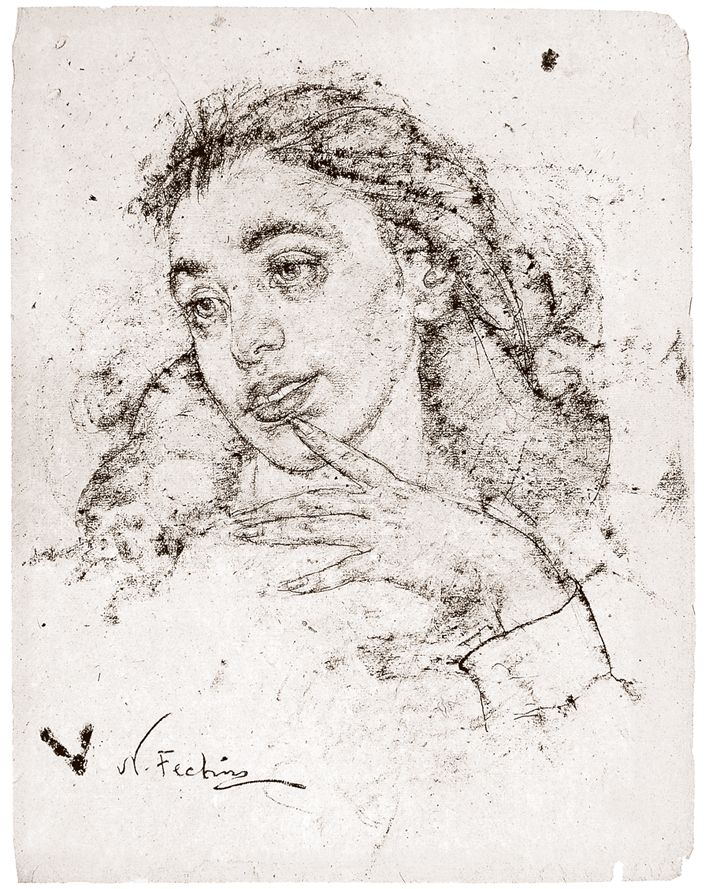  Nicolai Ivanovich Fechin —— 年轻女孩肖像